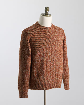 Batoner Wool Alpaca Melange Raglan Sleeve Ribbed Crewneck Sweater Brick 1263