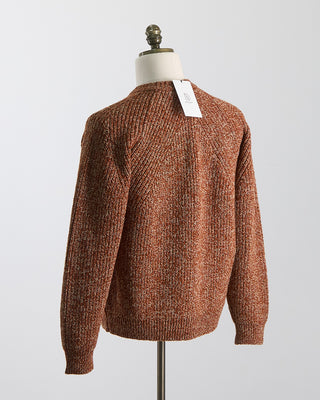 Batoner Wool Alpaca Melange Raglan Sleeve Ribbed Crewneck Sweater Brick 1264