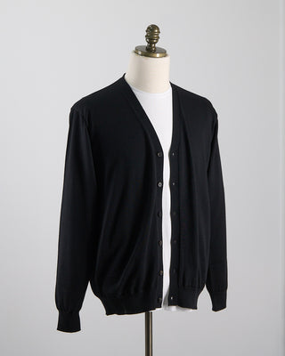 Batoner Essential High Gauge V Neck Cardigan Black 1404