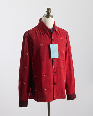 Kardo Relaxed Fit Handloom Cotton Luis Artisan Overshirt Red 0