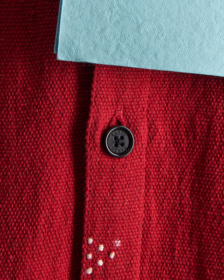 Kardo Relaxed Fit Handloom Cotton Luis Artisan Overshirt Red 0 3