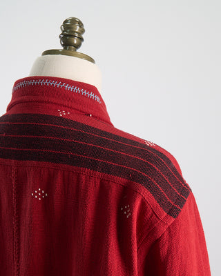 Kardo Relaxed Fit Handloom Cotton Luis Artisan Overshirt Red 0 6