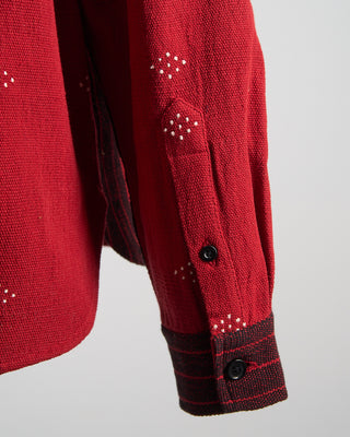 Kardo Relaxed Fit Handloom Cotton Luis Artisan Overshirt Red 0 7