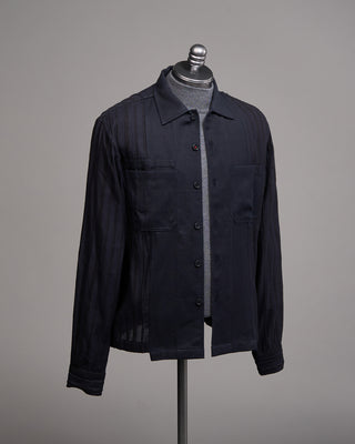 Kardo Damien 2.0 Handloom Cotton Shirt In Navy Blue  Black 2 5244
