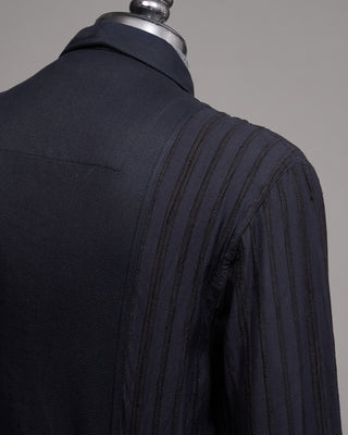 Kardo Damien 2.0 Handloom Cotton Shirt In Navy Blue  Black 6 5249