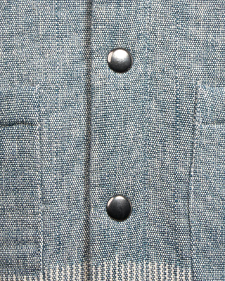 Kardo Woody Handloom Cotton Jacket In Off White  Grey Denim 6 5106