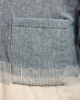 Kardo Woody Handloom Cotton Jacket In Off White  Grey Denim 7 5105