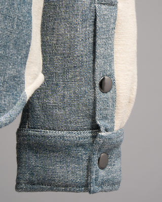 Kardo Woody Handloom Cotton Jacket In Off White  Grey Denim 9 5103