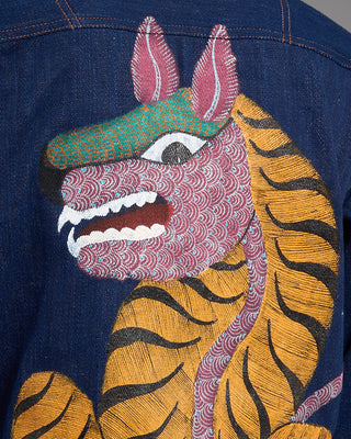 Kardo Marvin Indigo Hand Painted Denim Jacket Indigo 9 2604
