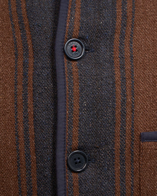 Kardo Paris 100% Cotton Ganache Jacket Navy  Brown 1 5239