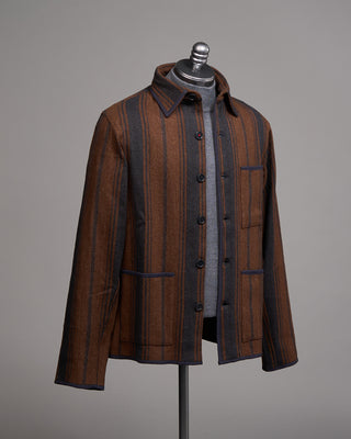 Kardo Paris 100% Cotton Ganache Jacket Navy  Brown 2 5237