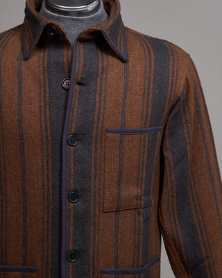 Kardo Paris 100% Cotton Ganache Jacket Navy  Brown 3 5238