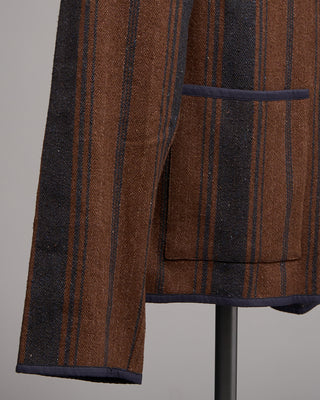 Kardo Paris 100% Cotton Ganache Jacket Navy  Brown 5 5242