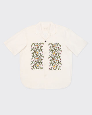 Kardo Oversized Madhubani Hand Embroidered Camp Collar Natural 2