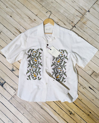 Kardo Oversized Madhubani Hand Embroidered Camp Collar Natural 1