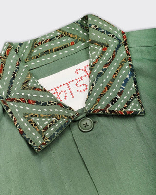 Kardo Boxy Fit Bodhi Rabari Applique Cotton 4 Button Jacket Green 6