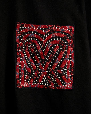 Kardo Cotton T Shirt With Rabari Applique Black 7 8570