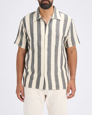 Kardo Chintan Handwoven Bold Stripe Shirt Black 10845
