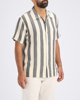 Kardo Chintan Handwoven Bold Stripe Shirt Black 1 10846