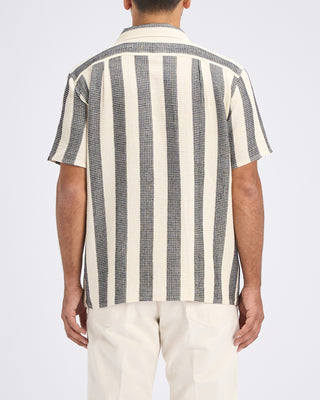 Kardo Chintan Handwoven Bold Stripe Shirt Black 3 10847