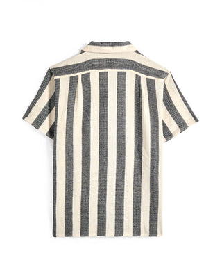 Kardo Chintan Handwoven Bold Stripe Shirt Black 8 8548