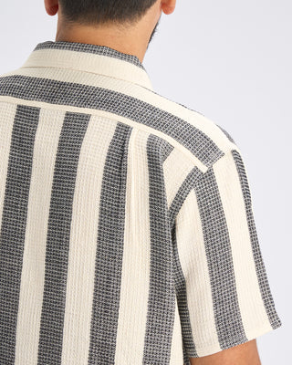 Kardo Chintan Handwoven Bold Stripe Shirt Black 9 10848