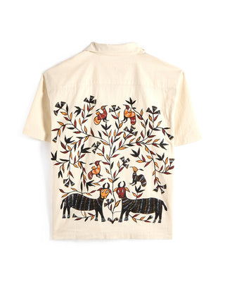 Kardo Rohit Hand Painted Sohrai Design Shirt Natural 19 8576