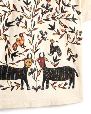 Kardo Rohit Hand Painted Sohrai Design Shirt Natural 21 8577