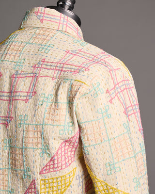 Kardo 1 Of 1 Suzani  Hand Embroidered Jacket Multi 8 8434