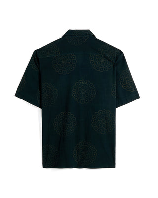 Kardo Ronen Mandala Motif Hand Block Print Shirt Petrol 5 8594