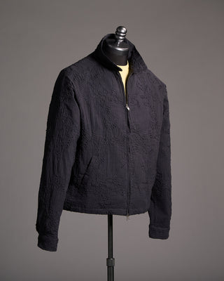 EMBAL10M Kardo Stanley Seersucker With Hand Embroidery Relaxed Jacket Charcoal 3 8440