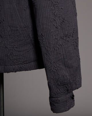 EMBAL10M Kardo Stanley Seersucker With Hand Embroidery Relaxed Jacket Charcoal 7 8442