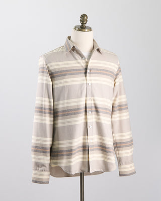 Outclass Natural Stripe Blanket Flannel Shirt Natural 1883