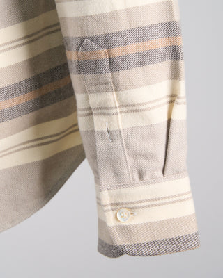 Outclass Natural Stripe Blanket Flannel Shirt Natural 1886