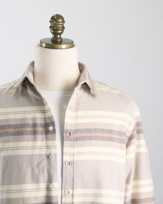 Outclass Natural Stripe Blanket Flannel Shirt Natural 1889