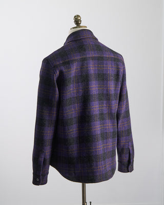 Outclass Plum Plaid Wool Zip Overshirt Purple 1926