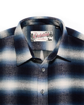 Outclass Blue Shadow Plaid Blanket Easy Shirt Blue 7 4715