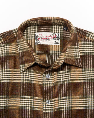 Outclass Brown Houndstooth Blanket Easy Shirt Brown 15 4735