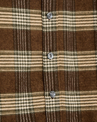 Outclass Brown Houndstooth Blanket Easy Shirt Brown 8 4733