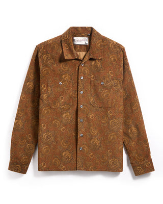 Outclass Bronze Printed Corduroy Club Shirt Bronze 4 5483