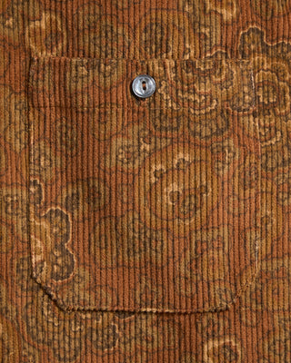 Outclass Bronze Printed Corduroy Club Shirt Bronze 5 5484