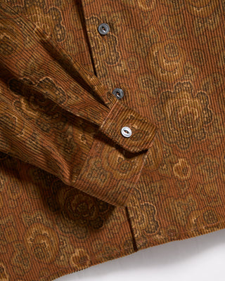 Outclass Bronze Printed Corduroy Club Shirt Bronze 7 5486