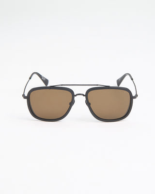 John Varvatos Eyewear Matte Black Square Aviator SJV550 Sunglasses Black  1