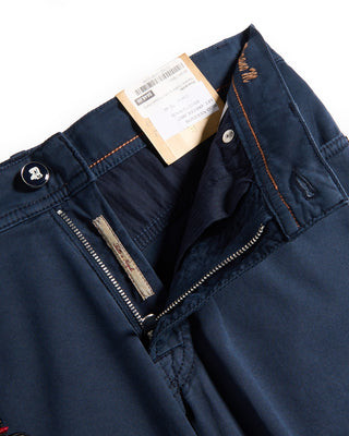 Pescarolo Nerano Cotton  Silk 5 Pocket Pants Navy 10 9321