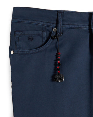 Pescarolo Nerano Cotton  Silk 5 Pocket Pants Navy 9 9320