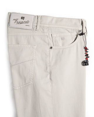 Pescarolo Nerano Cotton  Silk 5 Pocket Pants Stone 12 9317