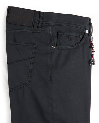 Pescarolo Nerano Cotton  Silk 5 Pocket Pants Black 10 9329