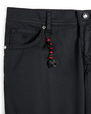 Pescarolo Nerano Cotton  Silk 5 Pocket Pants Black 4 9326