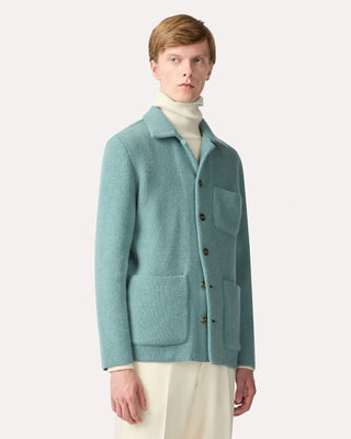 Lardini 100% Cashmere Plush Sweater Jacket Teal 1