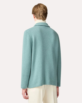 Lardini 100% Cashmere Plush Sweater Jacket Teal 3